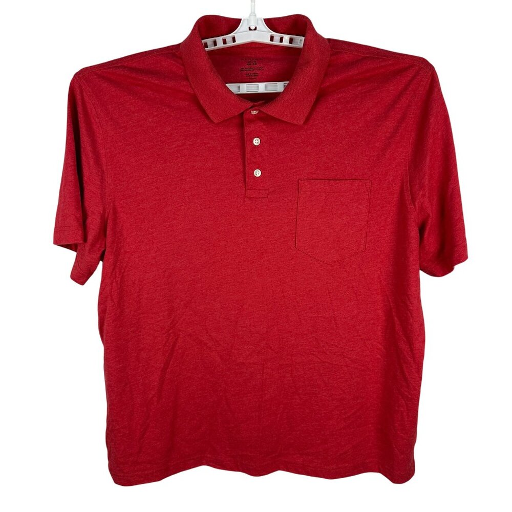 George Mens Red Polo Shirt Size XL 46-48 Cotton/Polyester Blend
